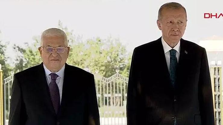 Cumhurbaşkanı Erdoğan, Filistin Devlet Başkanı Abbas ‘ı resmi törenle karşıladı