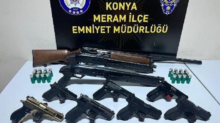 Konyada düğün denetimlerinde 12 tabanca, 8 tüfek ele geçirildi