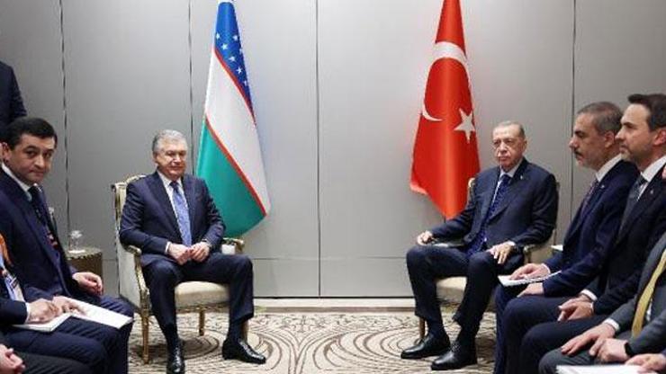 Cumhurbaşkanı Erdoğan, Özbekistan Cumhurbaşkanı Mirziyoyev ile görüştü
