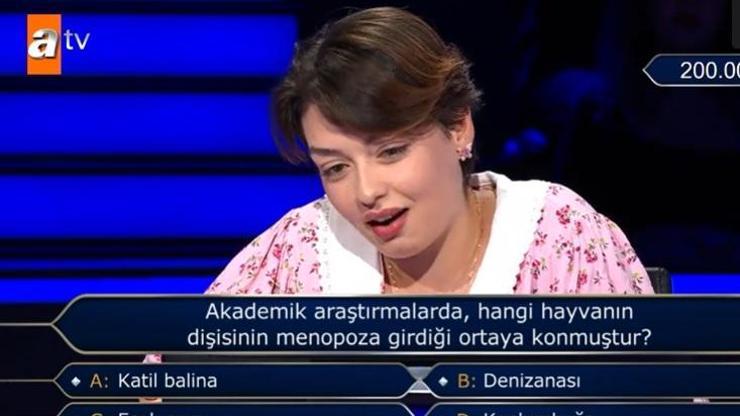 Hangi hayvanın dişisi menopoza girer Kim Milyoner Olmak İster sorusu