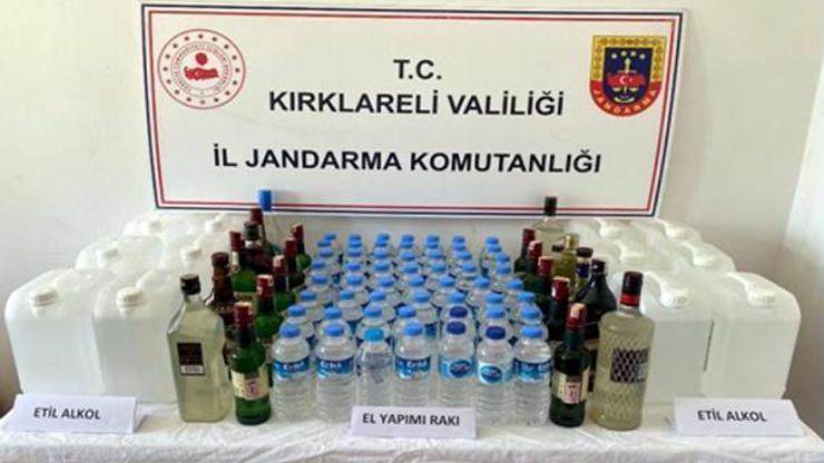 Kırklarelide 140 litre sahte içki ele geçirildi