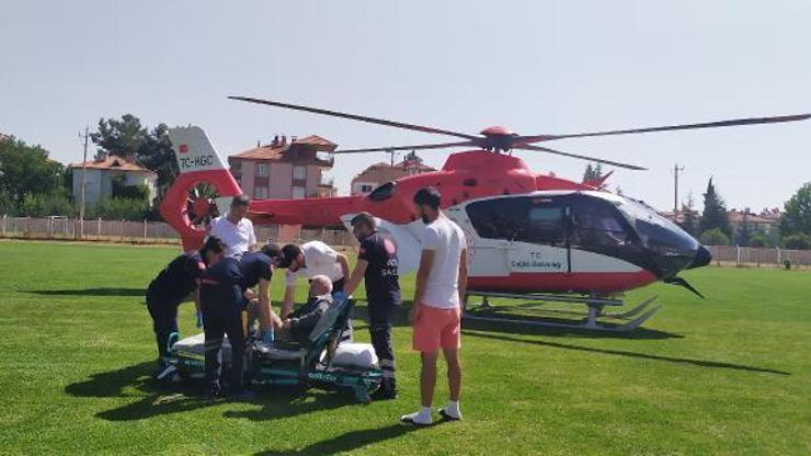 Kalp hastasına ambulans helikopter desteği