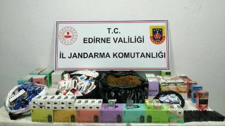 Edirne’de çok sayıda gümrük kaçağı malzeme ele geçirildi; 2 gözaltı