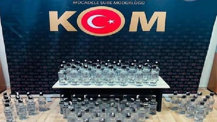 Restoranda şişeler dolusu sahte bandrollü içki yakalandı