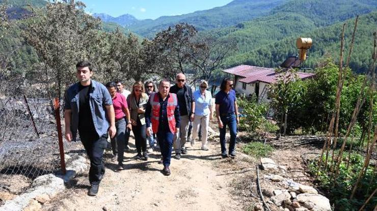 Başkan Böcek yangın bölgesinde