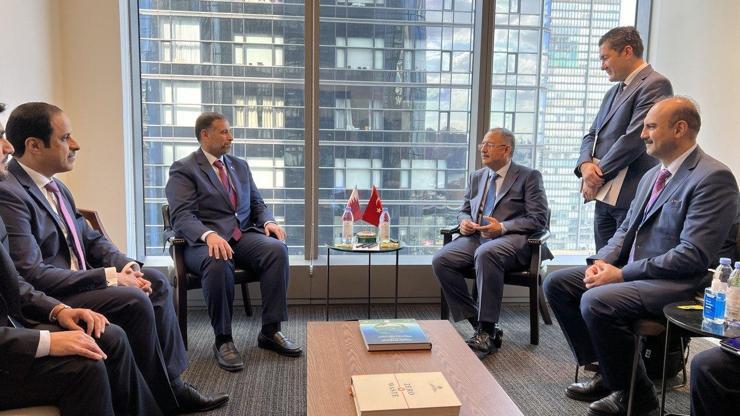 Bakan Özhaseki, New Yorkta Katarlı mevkidaşı ile görüştü