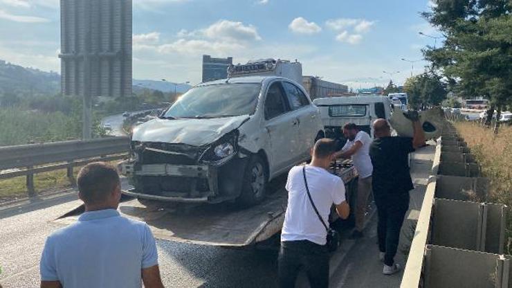 Önündeki otomobile çarpıp, yan yattı: 1 yaralı