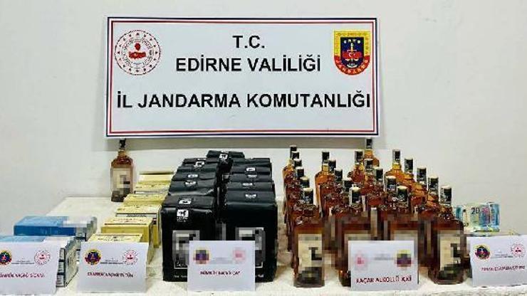Edirne’de durdurulan otobüste gümrük kaçağı malzeme ele geçirildi