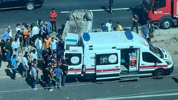 Diyarbakır’da refüje çarpan otomobil takla attı: 1 yaralı