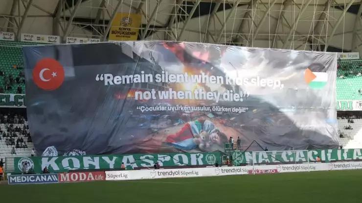 Konyaspor-Pendikspor maçında İsrail protesto edildi