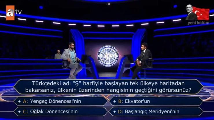 Ş harfli ülkenin üzerinden hangisi geçer Şiliden ne geçer Oğlak Dönencesi hangi ülkelerden geçer Kim Milyoner sorusu... Türkçedeki adı Ş harfiyle başlayan...