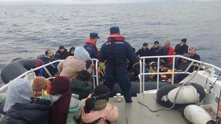 Çanakkalede 92 kaçak göçmen kurtarıldı