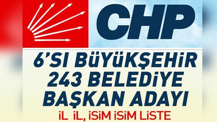 İl il, isim isim liste CHPde 6sı büyükşehir olmak üzere 243 belediye başkan adayı belli oldu