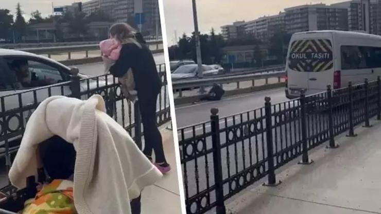 Pendikte trafikte kadına şiddet Eşini yerde sürükledi