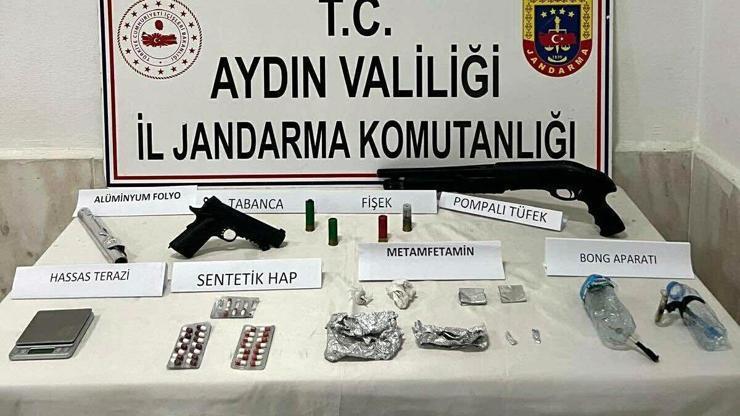 Evinde uyuşturucu ve ruhsatsız silahla yakalanıp, tutuklandı