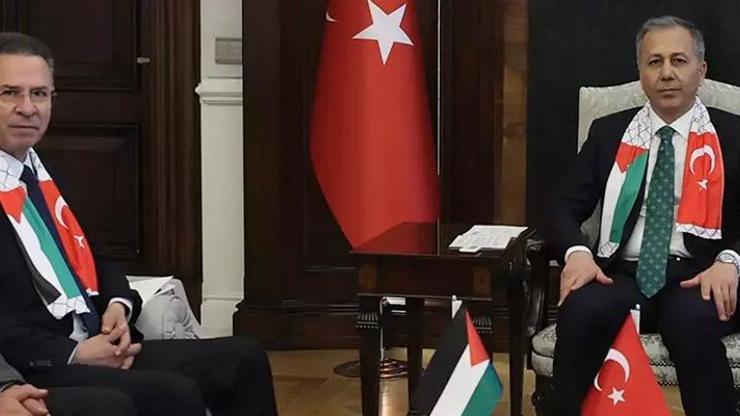 Bakan Yerlikaya, Filistin Büyükelçisi ile bir araya geldi