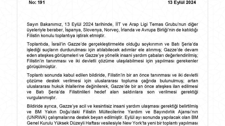 Bakan Fidan, Madridde Filistin konulu toplantıya katıldı