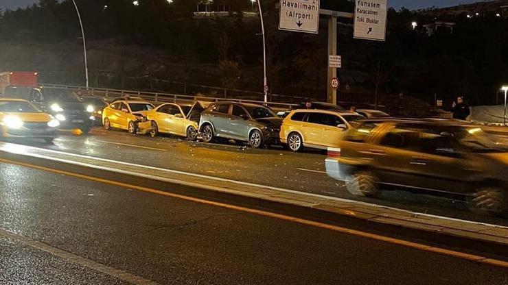 Ankarada 8 aracın karıştığı zincirleme kaza: 2 yaralı