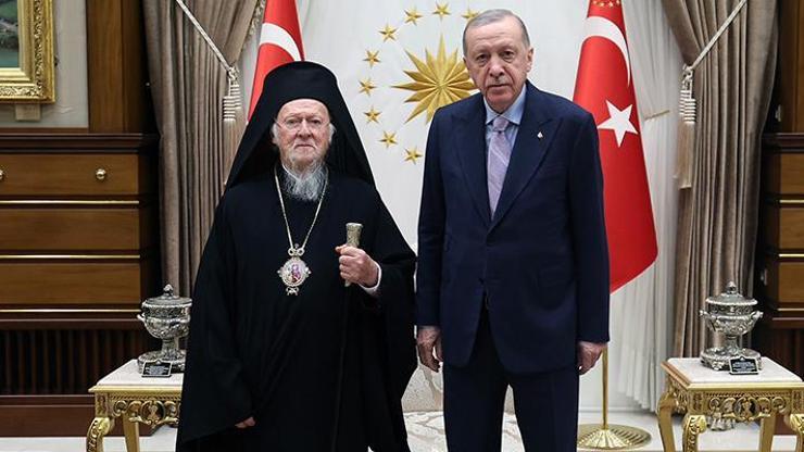Cumhurbaşkanı Erdoğan, Fener Rum Patriği Bartholomeosu kabul etti