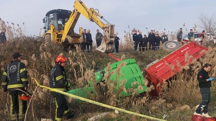 Traktör devrildi; dede öldü, araçtan atlayan torunu kurtuldu
