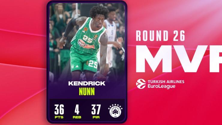 Euroleague’de haftanın MVP’si Kendrick Nunn oldu