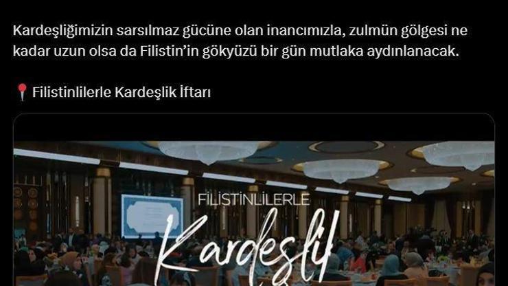 Emine Erdoğan, Filistinlilerle Kardeşlik İftarına ilişkin video paylaştı
