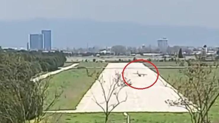 Çift kişilik uçağın pervanesi iniş sırasında piste çarptı; 2 yaralı