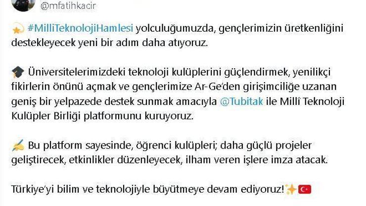 Milli Teknoloji Kulüpler Birliği Platformu kuruldu