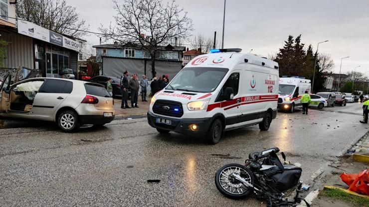 Tekirdağ’da otomobil ile motosiklet çarpıştı: 2 yaralı