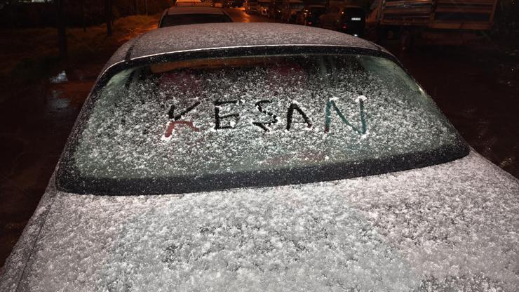 Edirne’de kar yağışı başladı