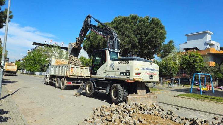 Aydında yol yapım çalışmaları sürüyor