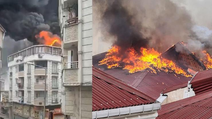 Esenyurtta korku dolu anlar 5 katlı binada yangın paniği