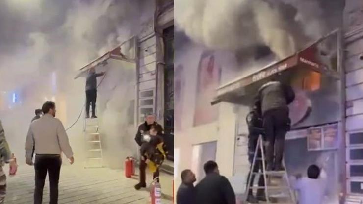 İstiklal Caddesinde korkutan yangın