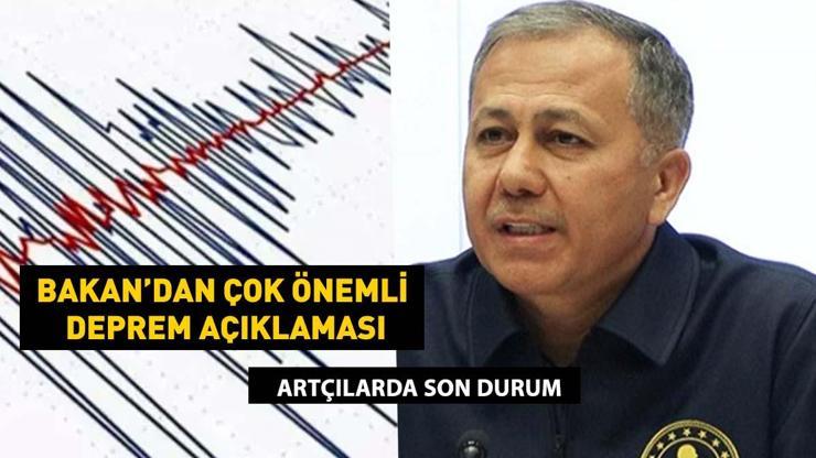 İstanbullular dikkat Bakan Ali Yerlikayadan önemli deprem açıklaması Artçı depremlerde son durum