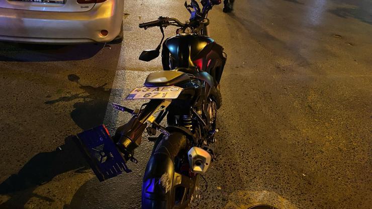 Çorluda otomobille çarpışan motosikletin ehliyetsiz sürücüsü, ağır yaralandı