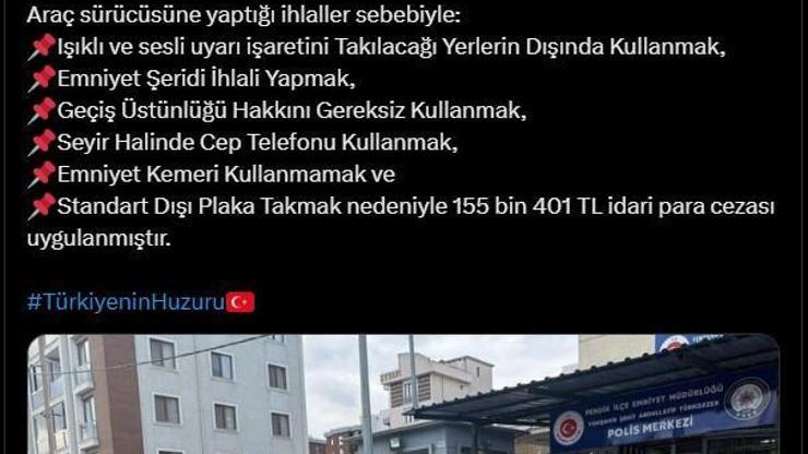Beşiktaşta Çakar İhlali: Araç Sahibi Cezalandırıldı