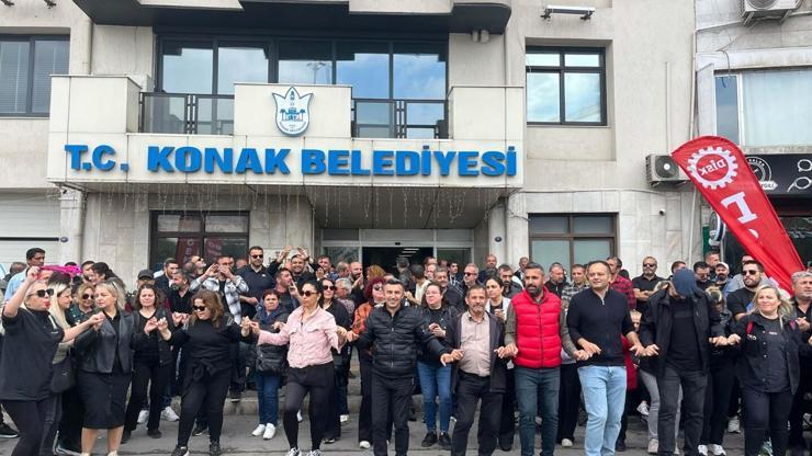 Konak Belediyesi işçilerinden toplu iş sözleşmesi eylemi