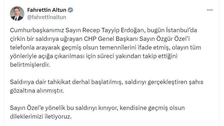 Cumhurbaşkanı Erdoğandan Özele geçmiş olsun telefonu