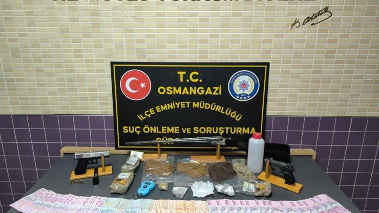 Bursada uyuşturucu ve silah ticareti operasyonunda 3 tutuklama