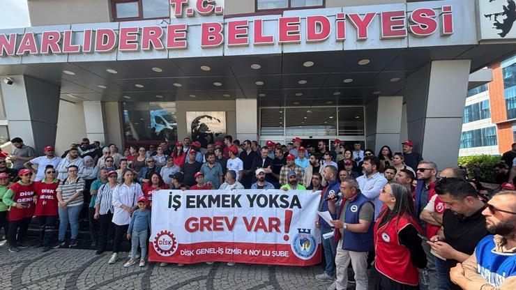 Narlıdere Belediyesi işçileri, grev başlattı
