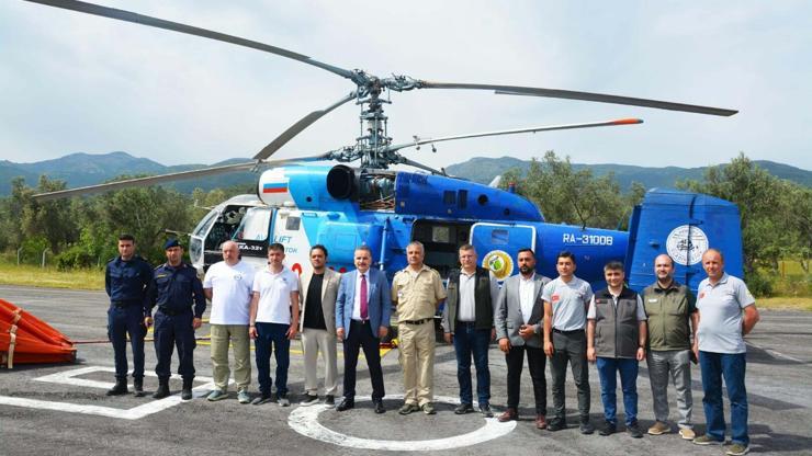Balıkesirde yangın söndürme helikopteri göreve başladı