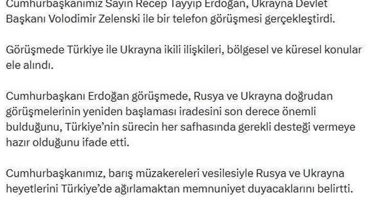 Cumhurbaşkanı Erdoğan, Ukrayna Devlet Başkanı Zelenski ile görüştü