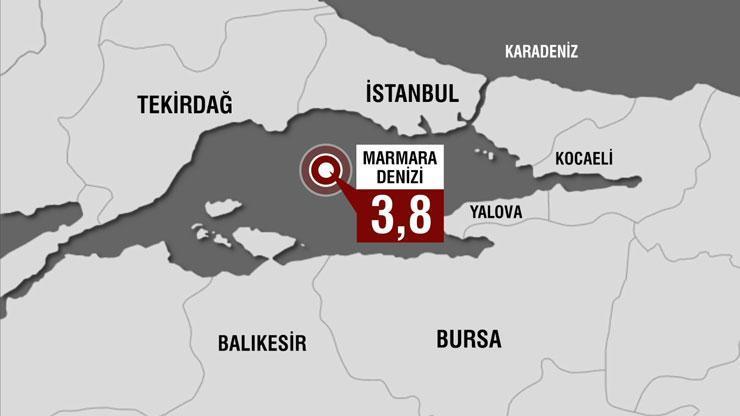 SON DAKİKA... İstanbul açıklarında 3.8 büyüklüğünde deprem