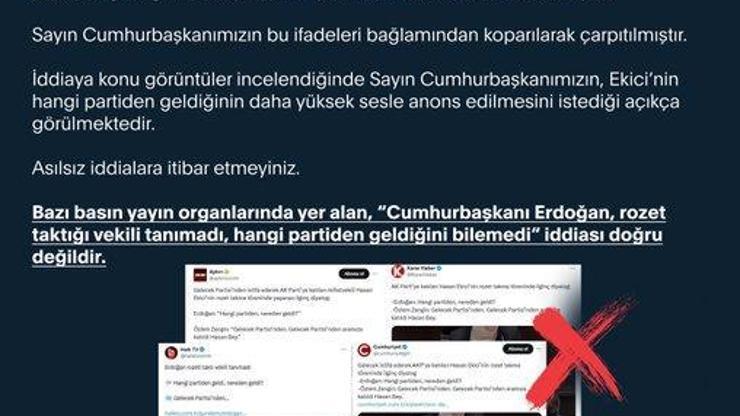 Cumhurbaşkanı Erdoğanın rozet taktığı vekili tanımadığı iddiası yalanlandı