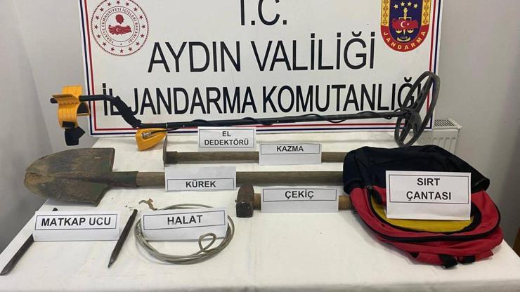 Aydında SİT alanında kaçak tarihi eser kazısına 3 gözaltı