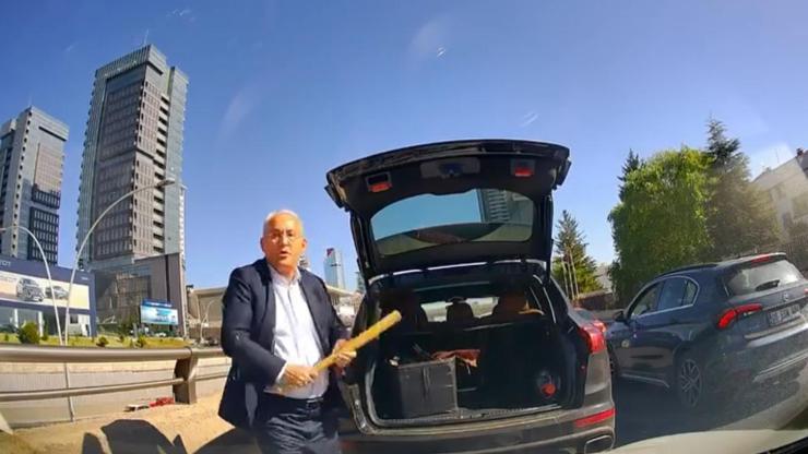 Trafikte tartıştığı sürücünün üzerine beyzbol sopasıyla yürüdü; o anlar kamerada