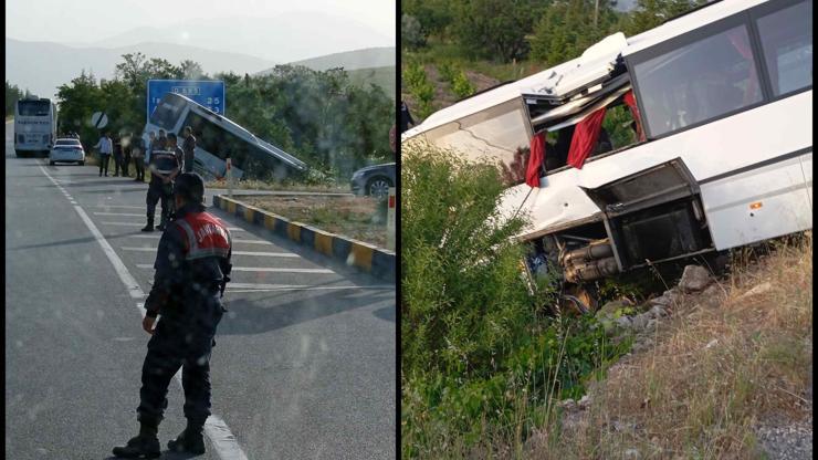 Tur otobüsü şarampole düştü: 16 kişi yaralandı