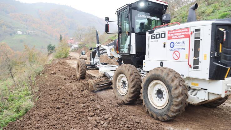 Canik ilçesindeki kırsalda ulaşım atağı