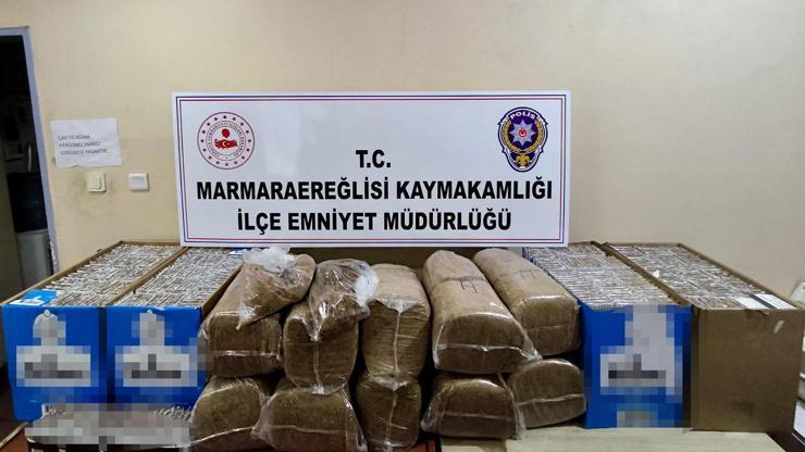 Tekirdağda 273 bin 600 makaron ele geçirildi