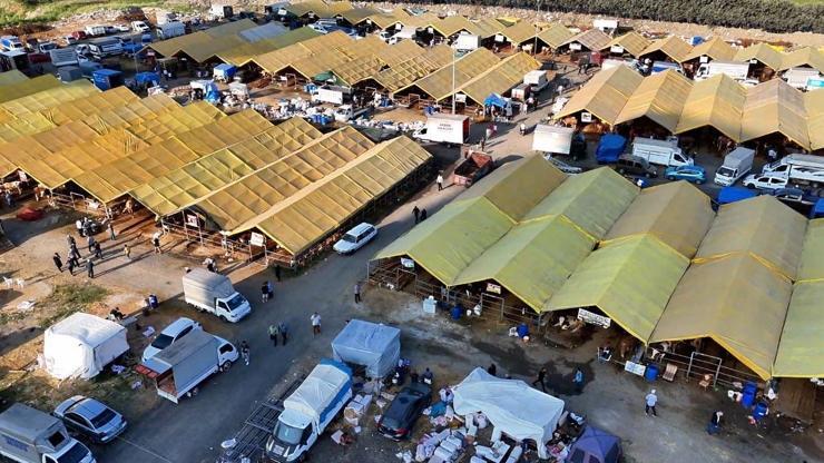 Kurban kesim alanlarında yoğunluk havadan görüntülendi